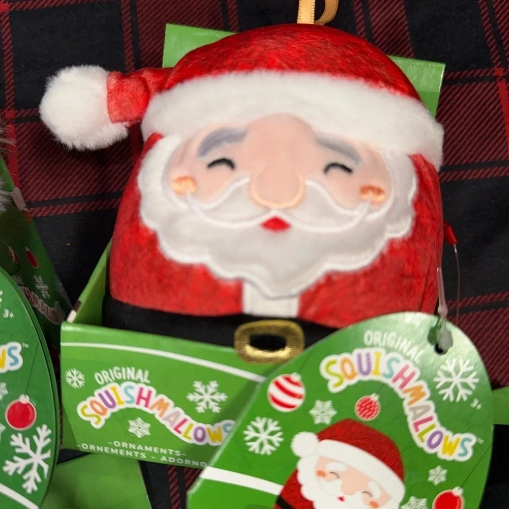 Christmas Squishmallow Ornaments Santa Nick, Dray,  Cash & Murray NEW Set of 4